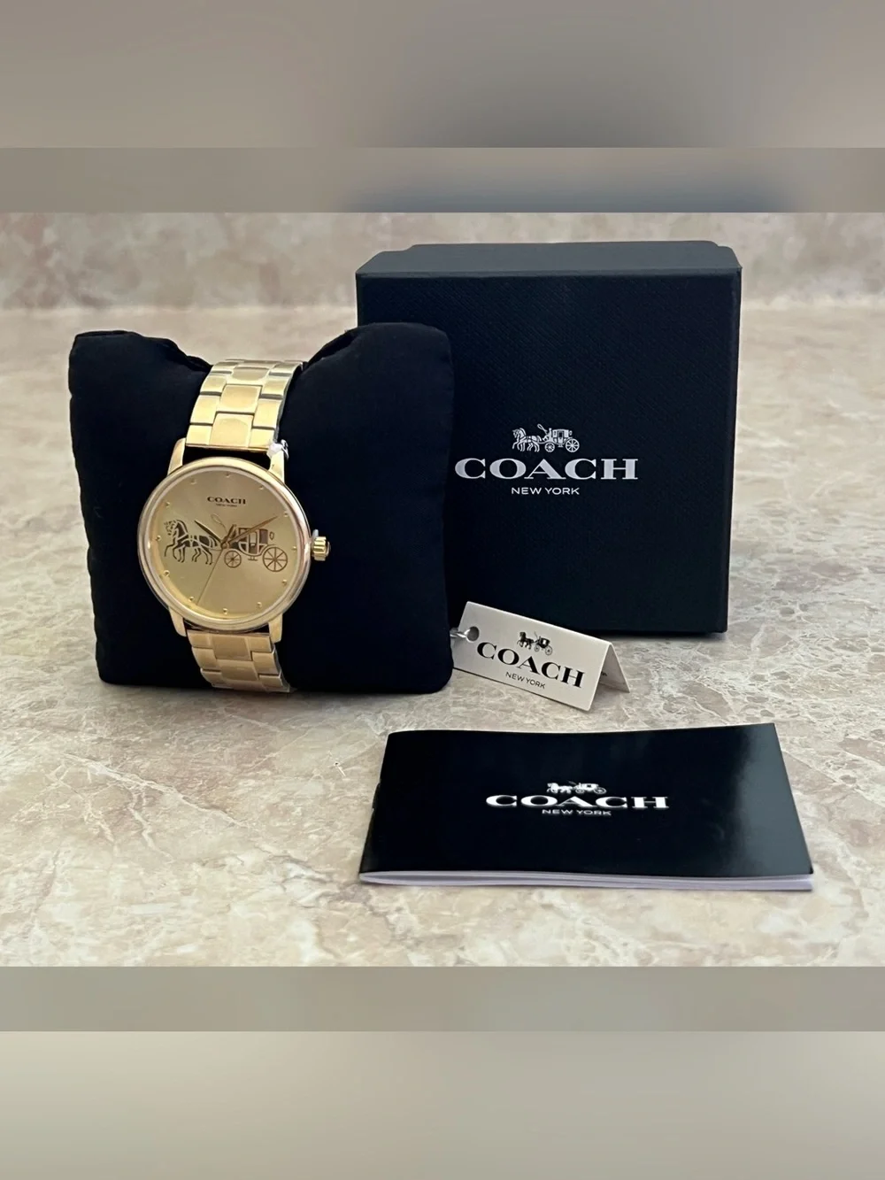 Coach Women’s Grand Goldtone Quartz Bracelet Watch